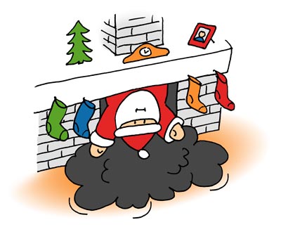 Der Weihnachtsmann im Kamin